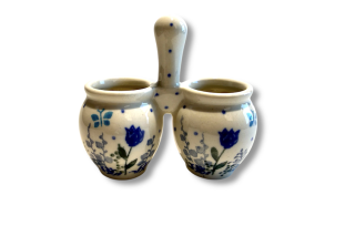 850 Bunzlau dubbel potje met handvat 2890